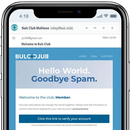 Click to Verify your Bulc Club Account